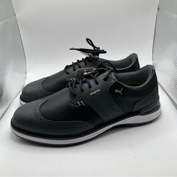 NWOB Puma Avant Wingtip Golf Shoes black leather mens size 9 Puma Avant 379428-02 Black Black Men Spikeless Golf Shoes | eBay main image 2